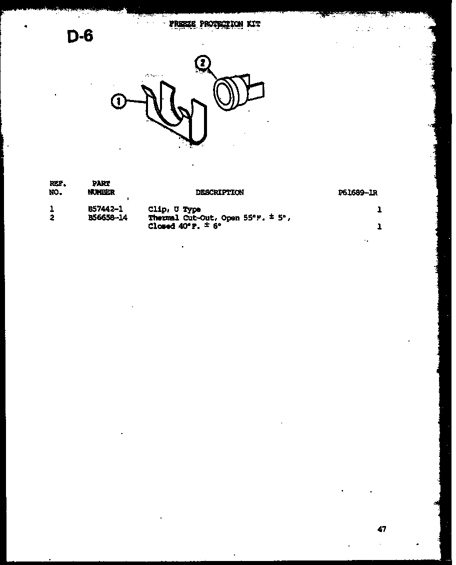 Amana 230V.-3.5KW freezzze protection kit (d61689-1r/p61689-1r) diagram