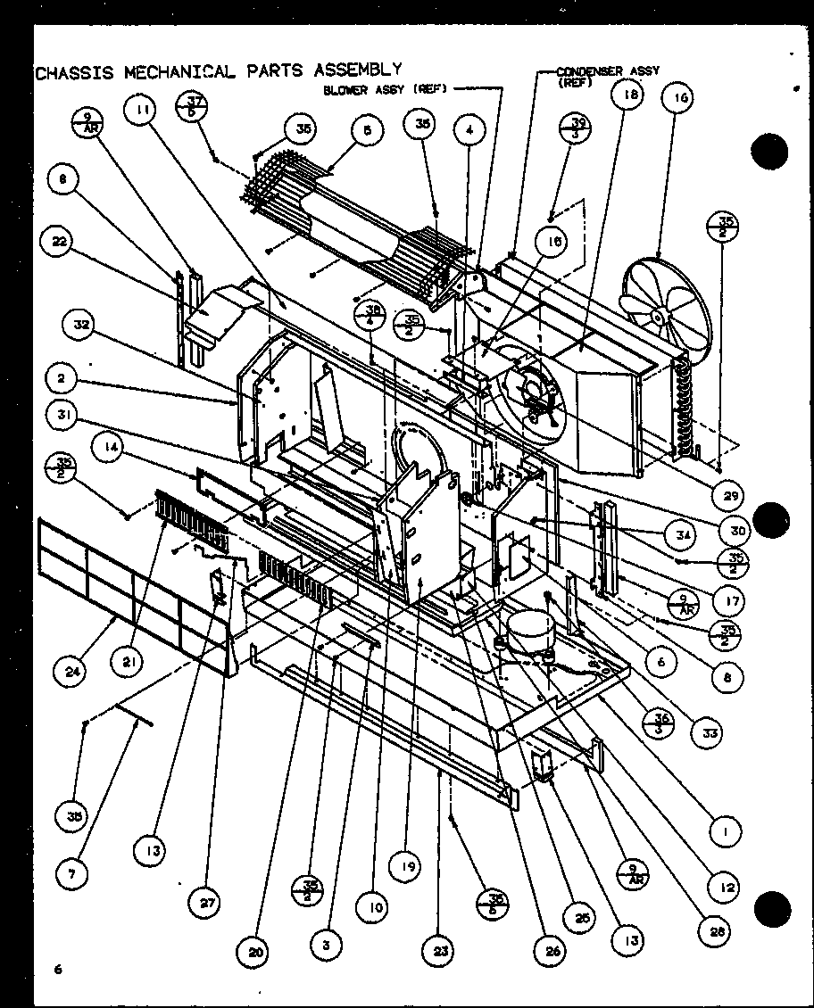 Amana 230V.,5.0KW chassis mechanical parts assembly (pth15350edg/p1113204r) (pth12350edg/p1113205r) diagram