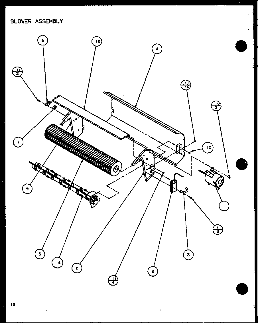 Amana 230V.,5.0KW blower assembly (pth15350edg/p1113204r) (pth12350edg/p1113205r) diagram