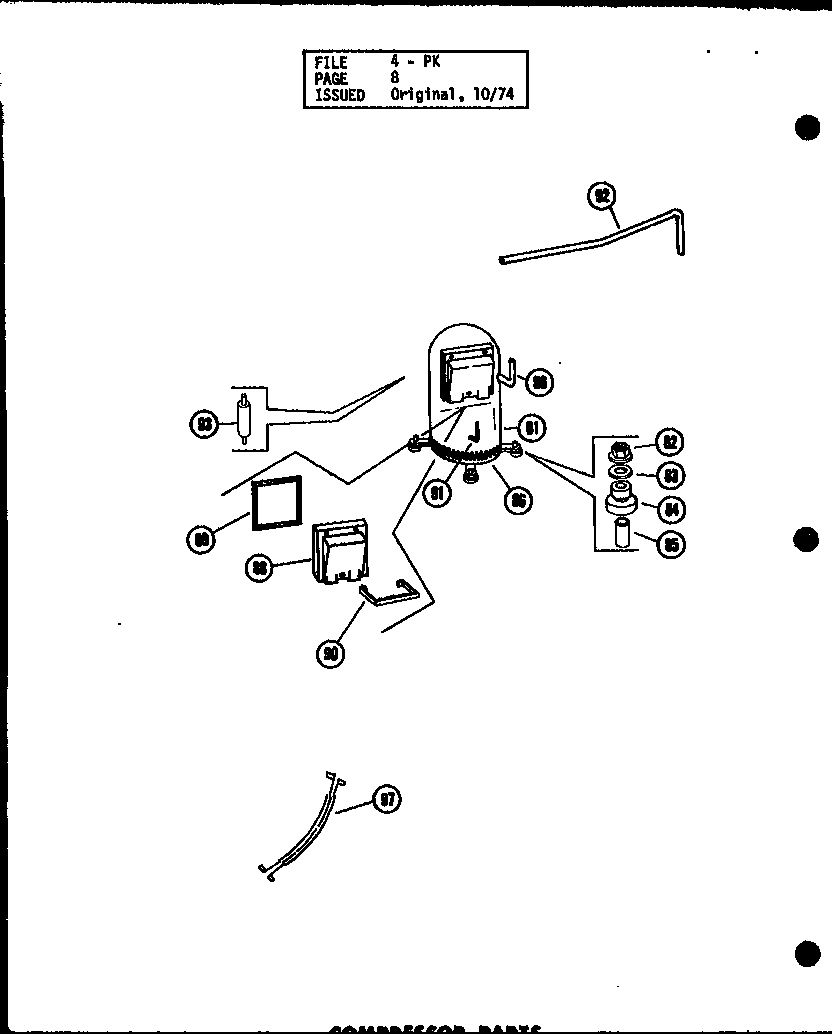 Amana PK5-1J/P55197-4C compressor parts (pk2-1h/p55196-1c) (pk2-1h/p55196-7c) (pk2.5-1h/p55196-2c) (pk2.5-1h/p55196-8c) (pk3-1h/p55196-3c) (pk3-1h/p55196-9c) (pke3-3h/p55196-18c) diagram