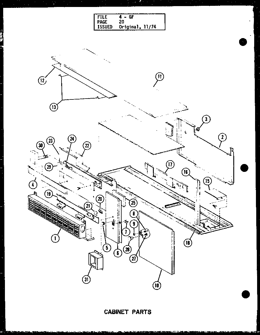 Amana GC80DF-3/P96331-14F cabinet parts (gs80de-r3/p96362-1f) (gs100de-r4/p96362-2f) (gs120de-r4/p96362-3f) (gs140de-r5/p96362-4f) diagram