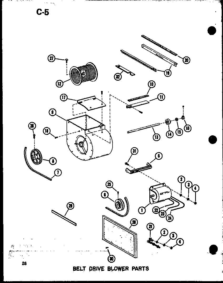 Amana GH105DJ/P96454-6F belt drive blower parts (gh105dj-r3/p96454-8f) (gh105j-r3/p96454-26f) diagram