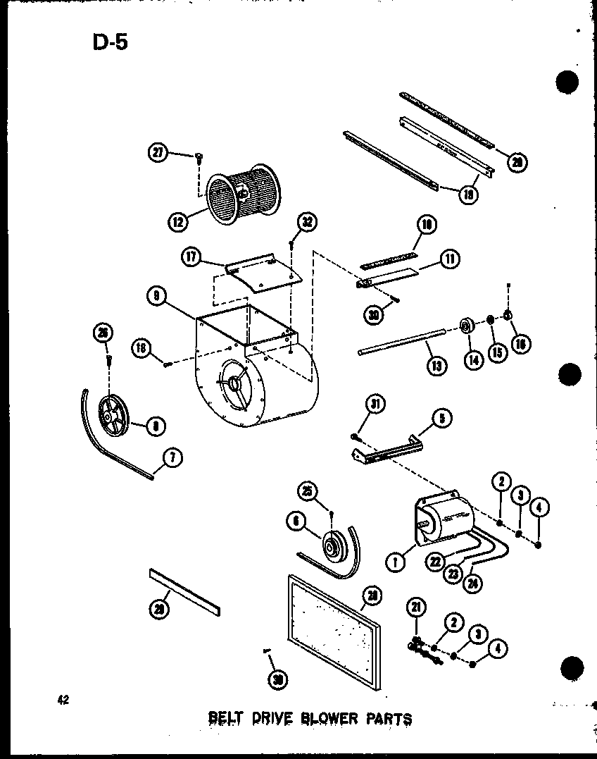 Amana GH105DJ/P96454-6F belt drive blower parts diagram
