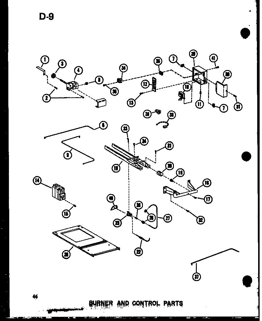 Amana GH105DJ/P96454-6F burner and control parts diagram