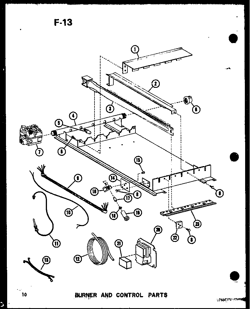Amana GS140DA-R5/P96362-9F burner and control parts diagram