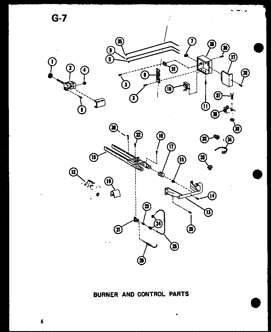 Amana GL200M-R5/P96522-5F burner and control parts diagram