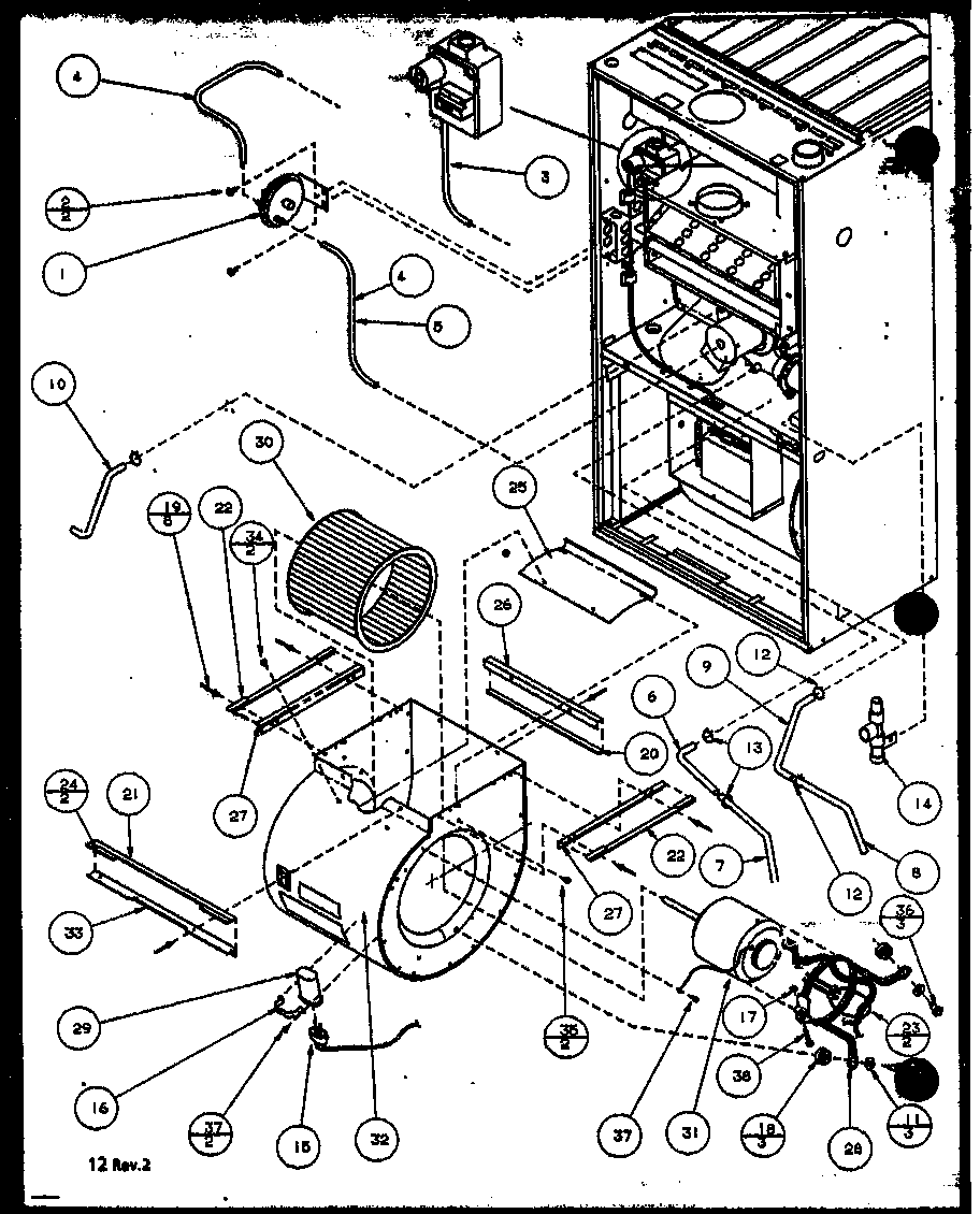 Amana GUD070B40A/P1115003F blower assembly diagram