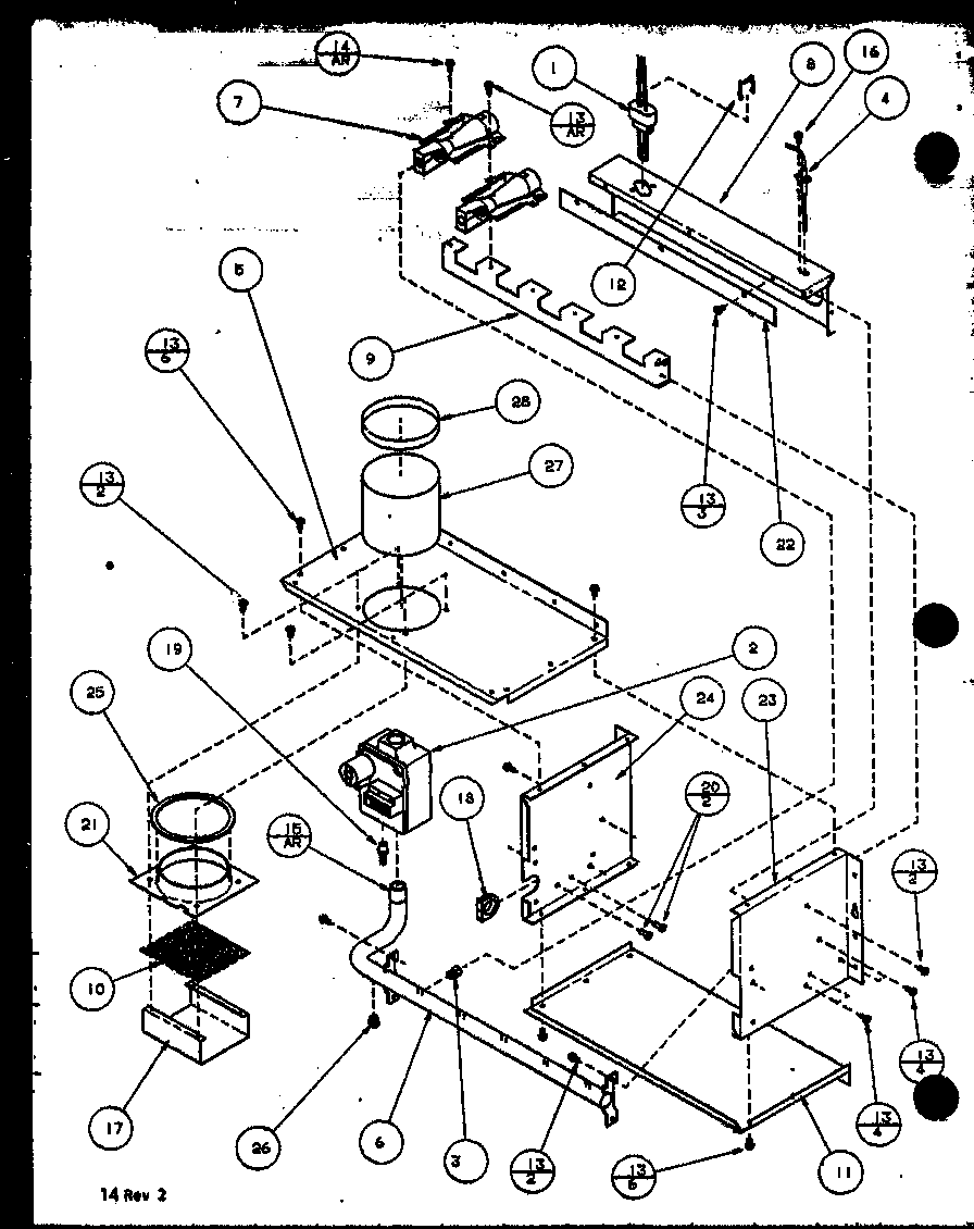 Amana GUD070B40A/P1115003F gas burners and manifold diagram