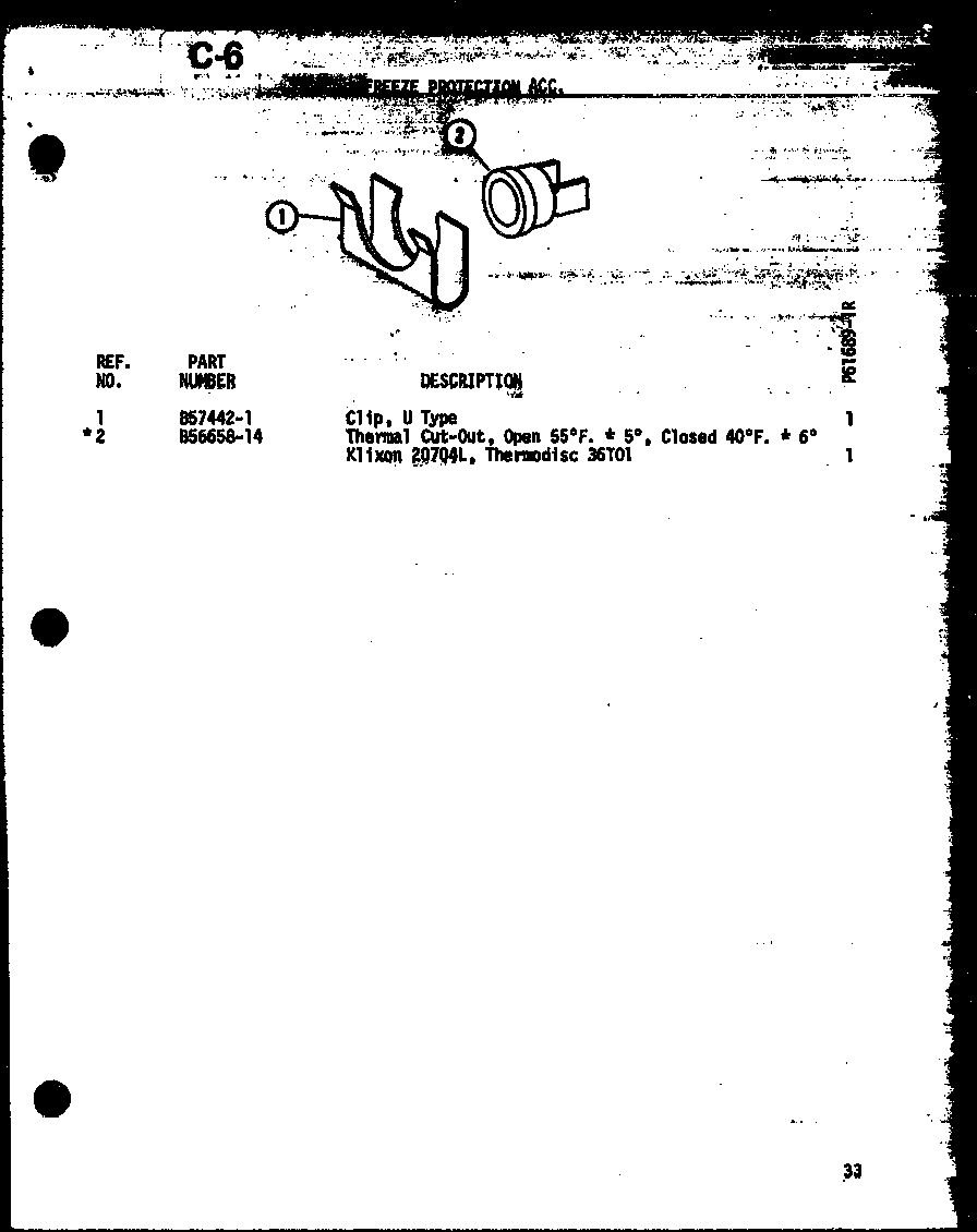 Amana 912-4HE4.0S/P68413-8R freeze protection acc. (d61689-1r/p61689-1r) diagram