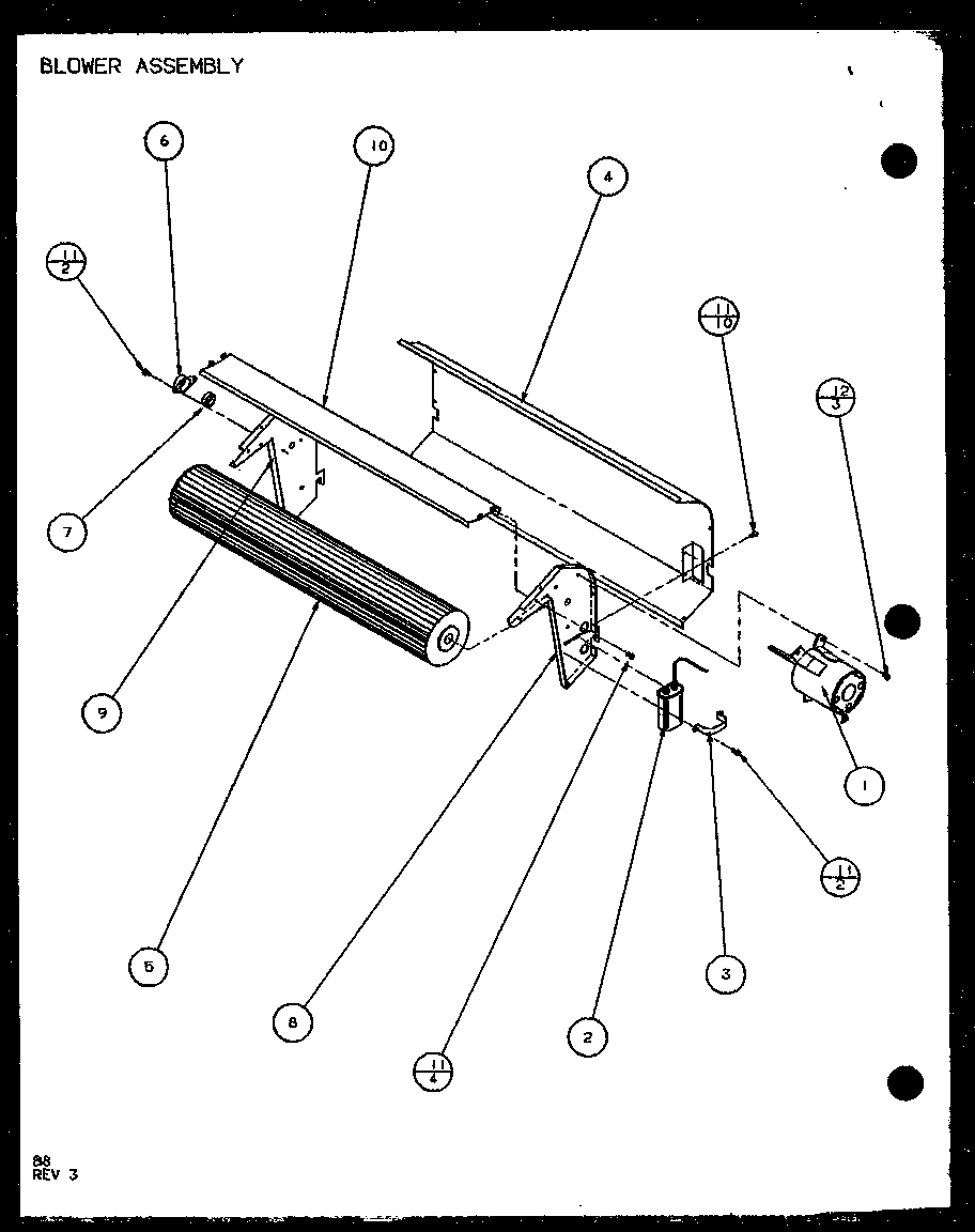 Amana PTH09400F/P1102701R blower assembly (pth15300e/p9806822r) (pth15400e/p9806922r) (pth15300ec/p9811822r) (pth15400ec/p9872322r) diagram