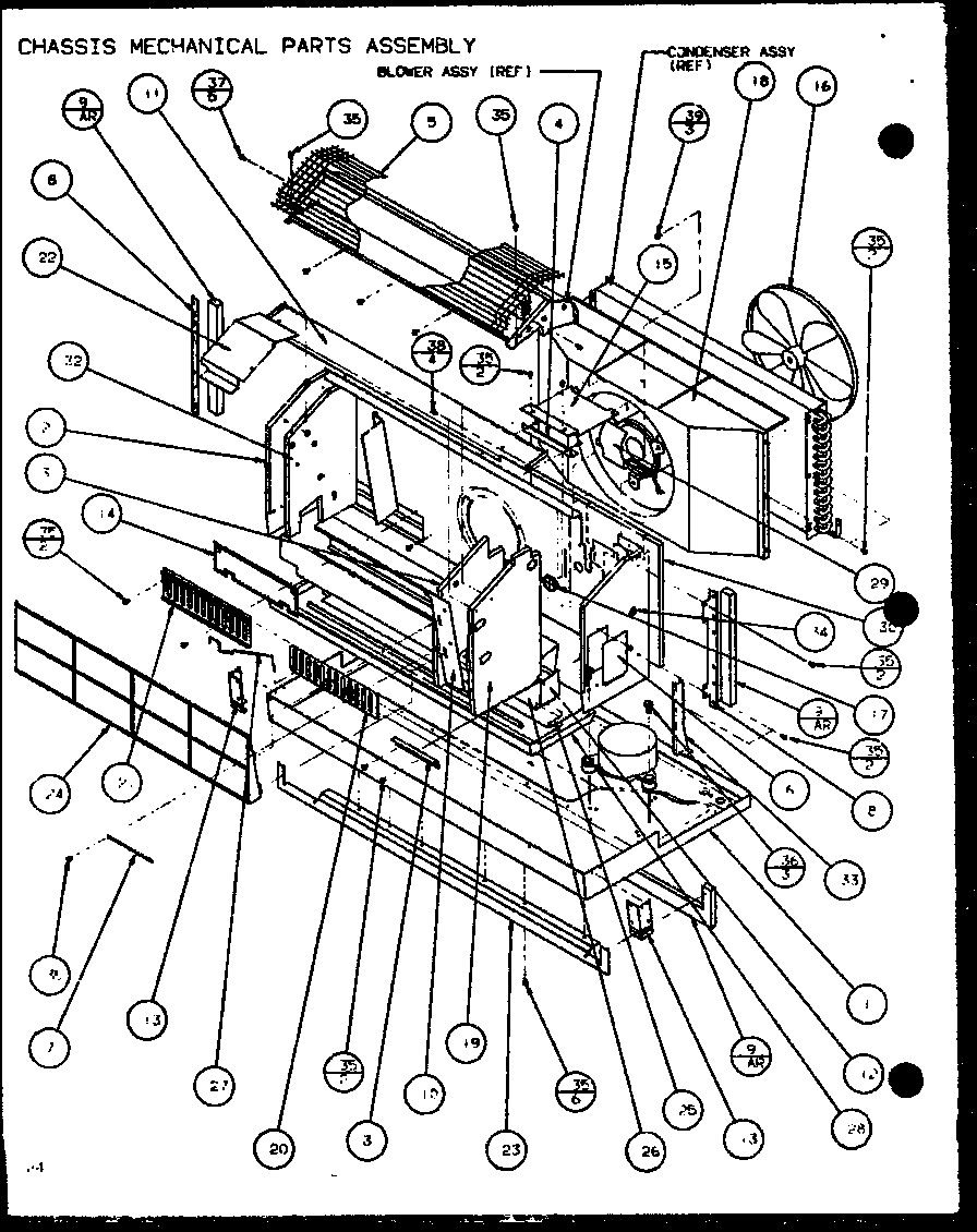 Amana 230/208V.,4.0KW chassis mechanical parts assembly (ptc09300e/p9999708r) (ptc09400e/p9806708r) (ptc09300ec/p9811708r) (ptc09400ec/p9872408r) diagram