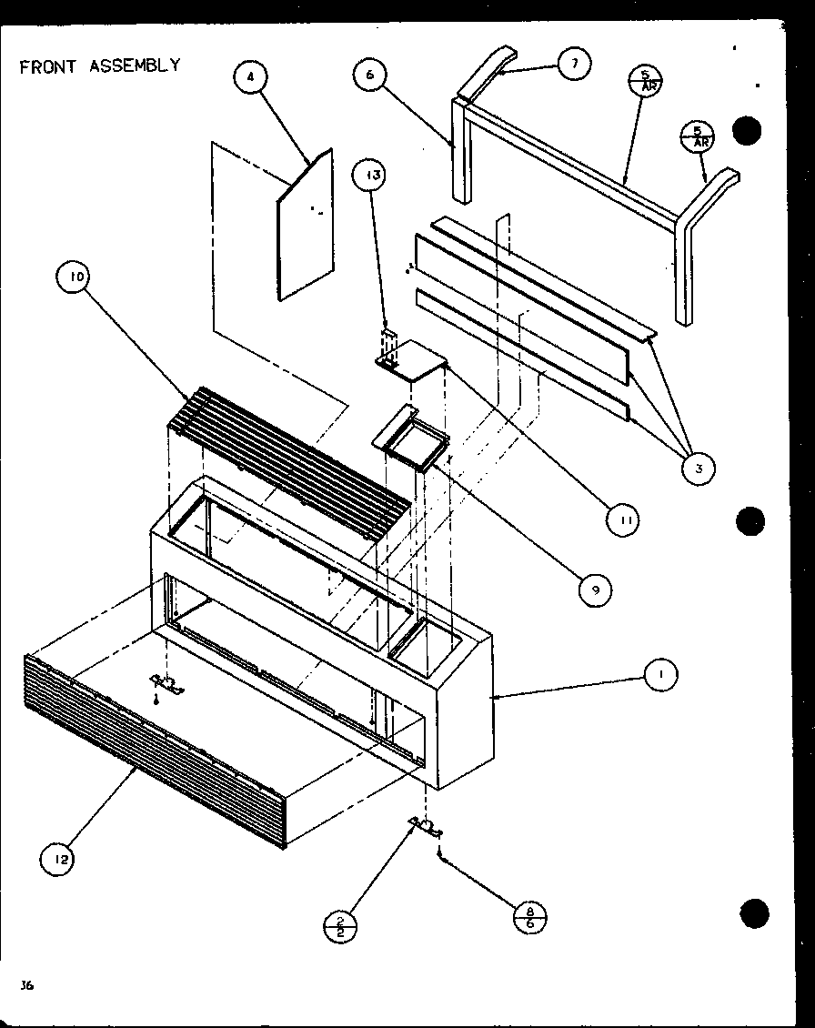 Amana 230/208V.,4.0KW front assembly (ptc12300e/p9999715r) (ptc12400e/p9806715r) (ptc12300ec/p9811715r) (ptc12400ec/p9872415r) diagram