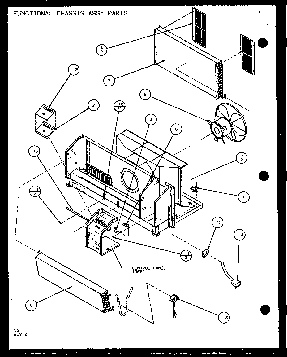 Amana 230/208V.,4.0KW functional chassis assy parts (ptc12300e/p9999729r) (ptc12400e/p9806729r) (ptc12300ec/p9811729r) (ptc12400ec/p9872429r) diagram