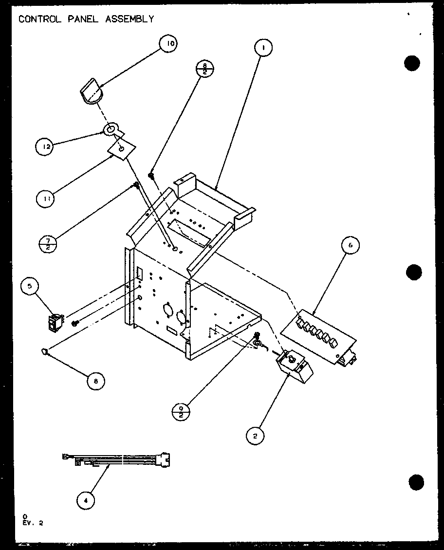 Amana 230/208V.,4.0KW control panel assembly (ptc12300e/p9999729r) (ptc12400e/p9806729r) (ptc12300ec/p9811729r) (ptc12400ec/p9872429r) diagram