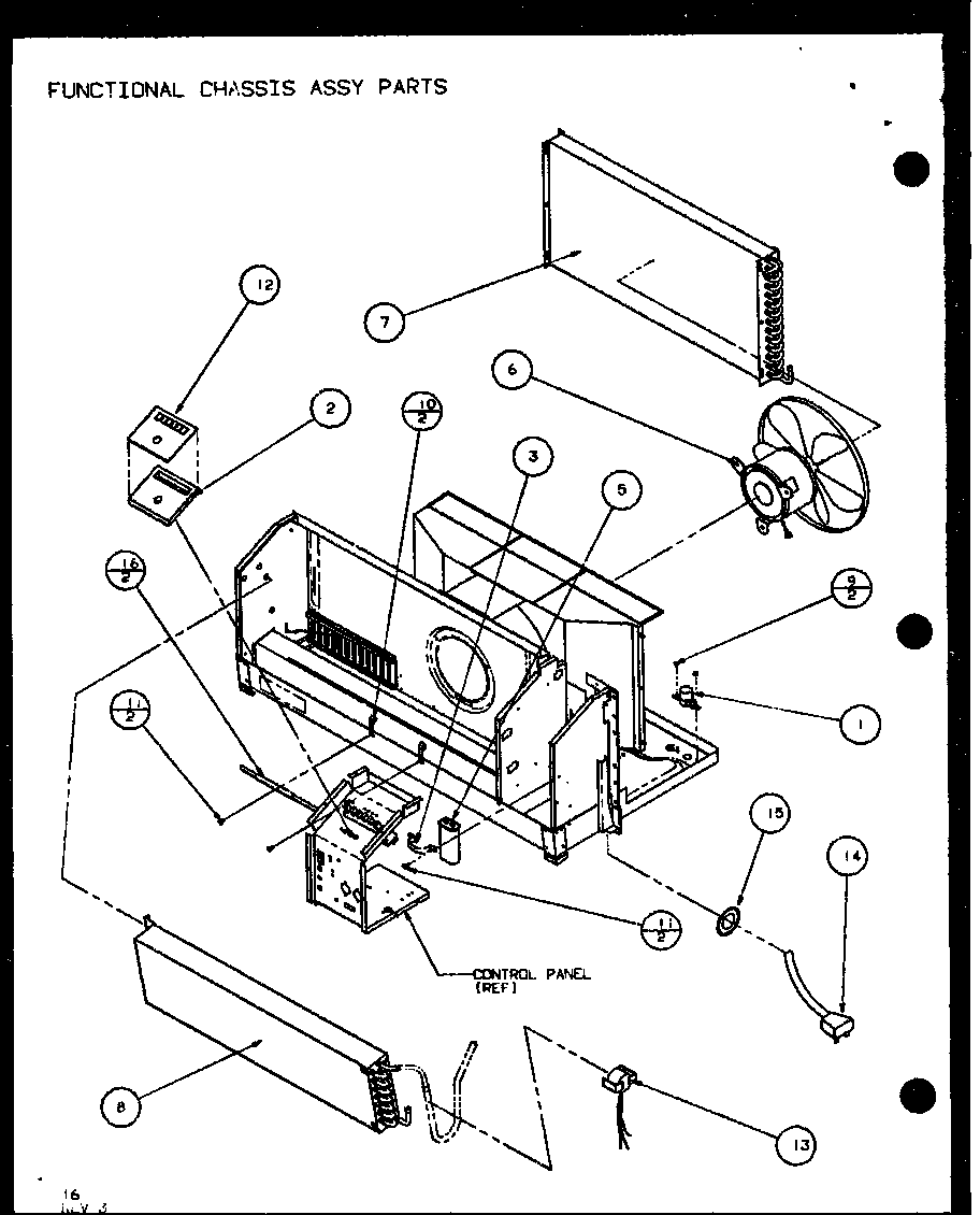Amana PTH09300FR/P1103401R function chassis assy parts (pth07400er/p9872101r) (pth07300er/p9812601r) diagram