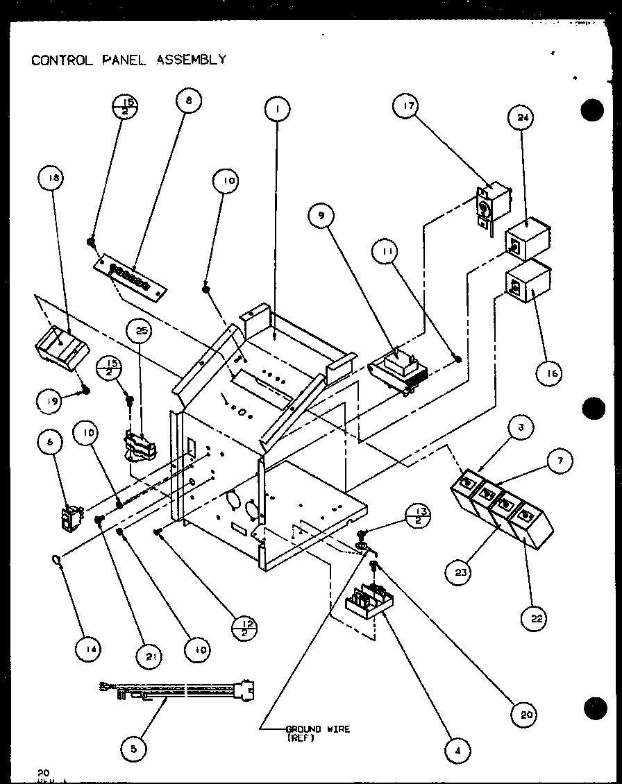 Amana PTH09300FR/P1103401R control panel assembly (pth07400er/p9872101r) (pth07300er/p9812601r) diagram