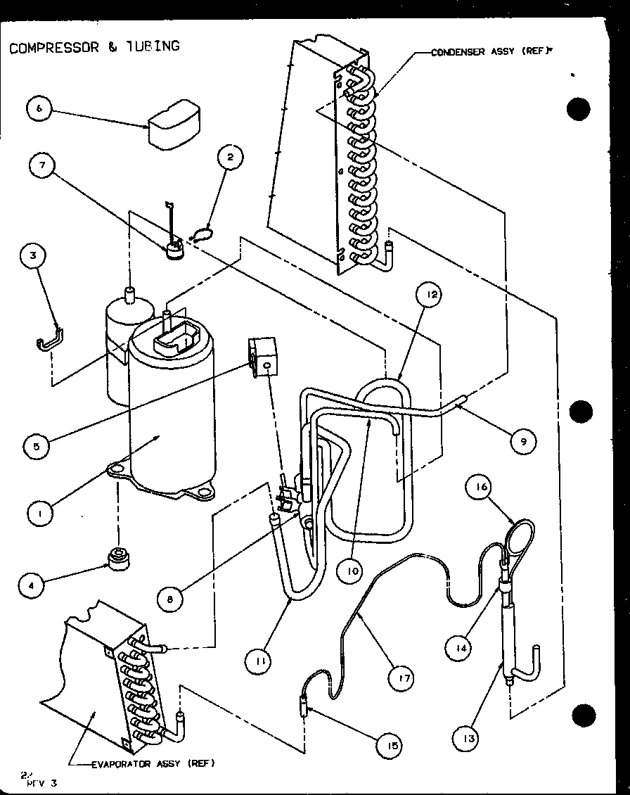 Amana PTH09300FR/P1103401R compressor & tubing (pth07400er/p9872101r) (pth07300er/p9812601r) diagram