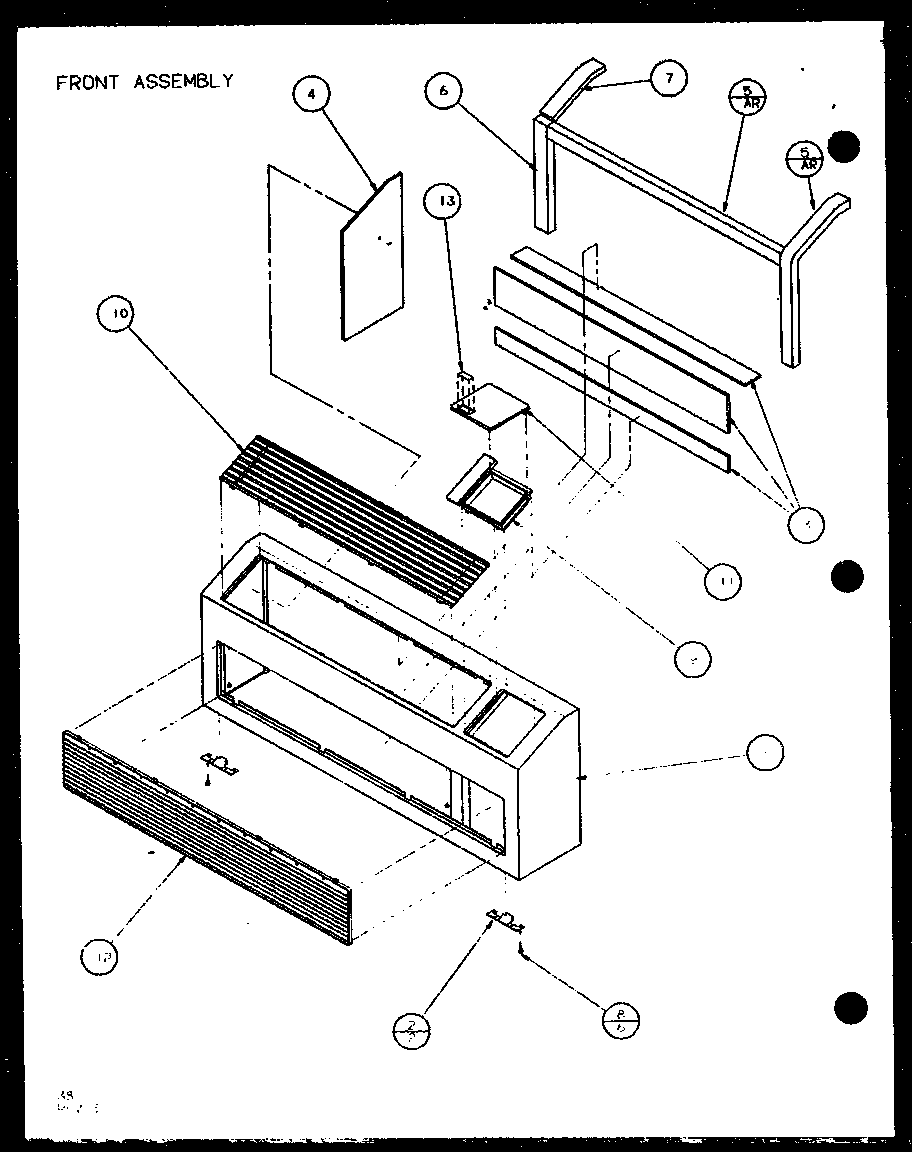 Amana PTH09300FR/P1103401R front assembly (pth09300fr/p1103401r) (pth09400fr/p1103501r) diagram