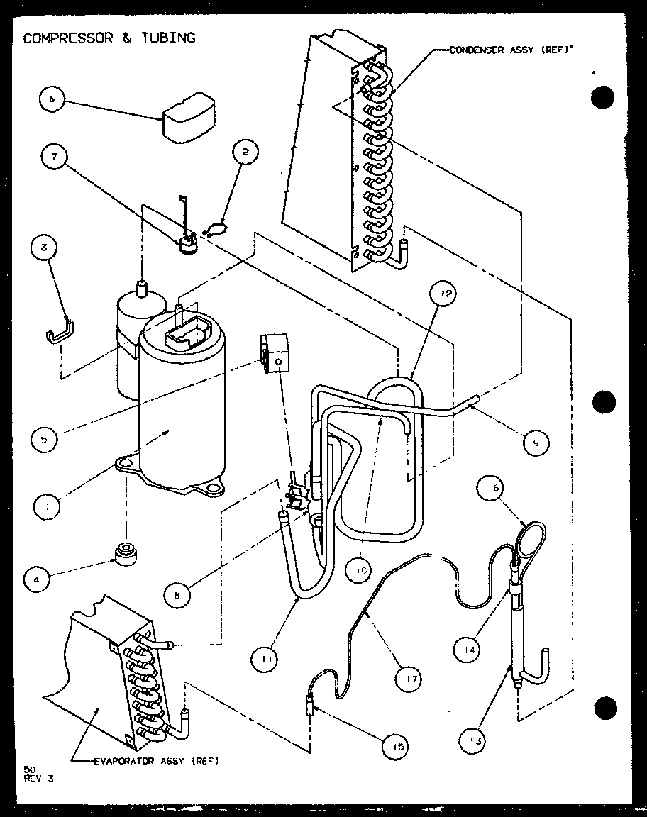 Amana PTH09300FR/P1103401R compressor & tubing (pth09300fr/p1103401r) (pth09400fr/p1103501r) diagram
