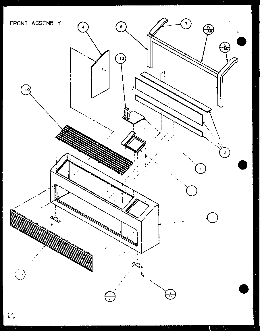 Amana PTH09300FR/P1103401R front assembly (pth12300er/p9812615r) (pth12400er/p9872115r) diagram