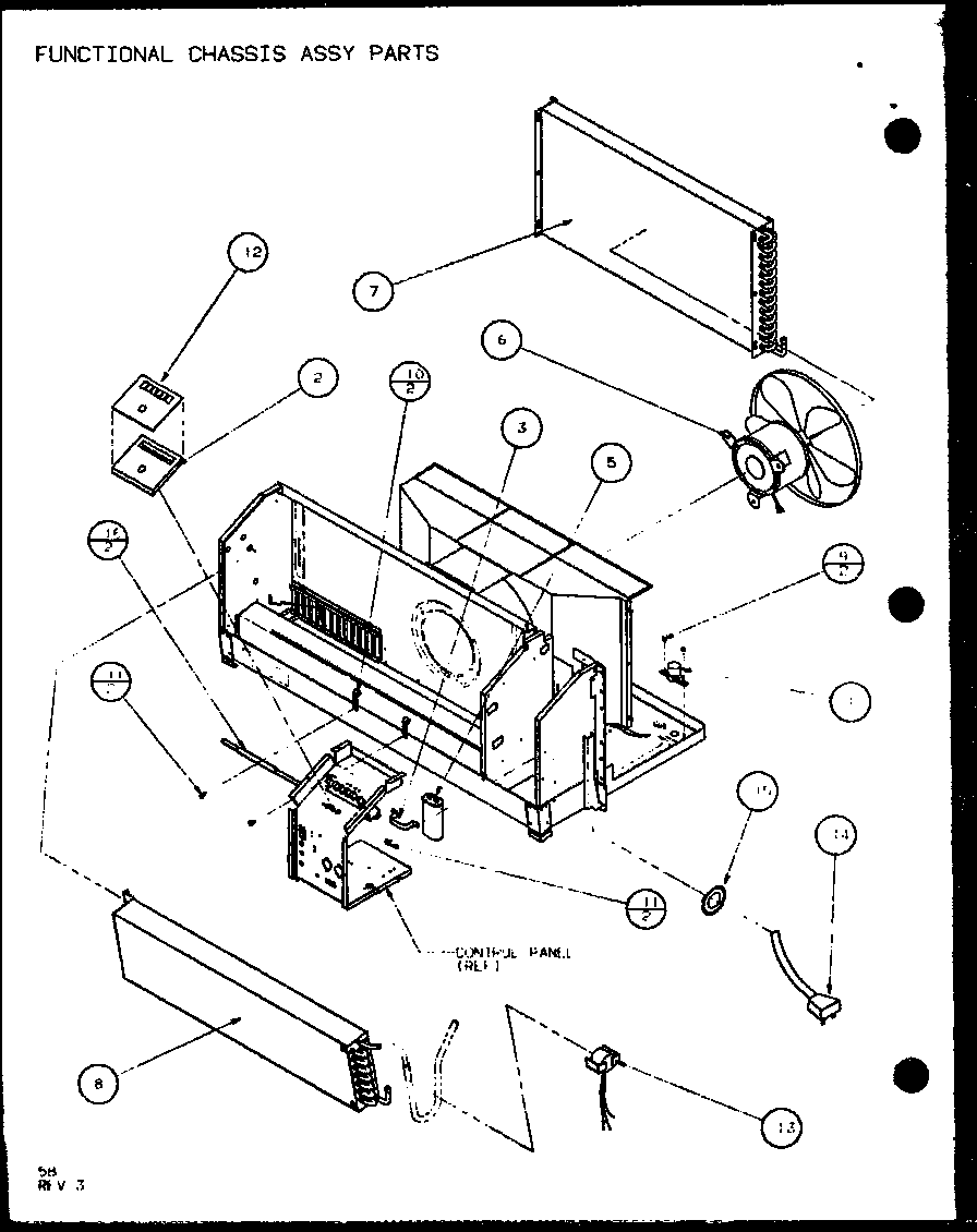 Amana PTH09300FR/P1103401R functional chassis assy parts (pth12400er/p9872115r) (pth12300er/p9812629r) diagram