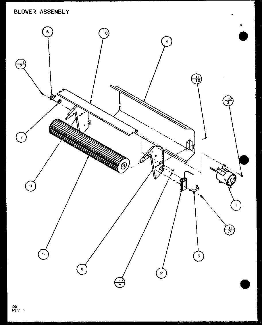 Amana PTH09300FR/P1103401R blower assembly (pth12300er/p9812615r) (pth12400er/p9872115r) diagram