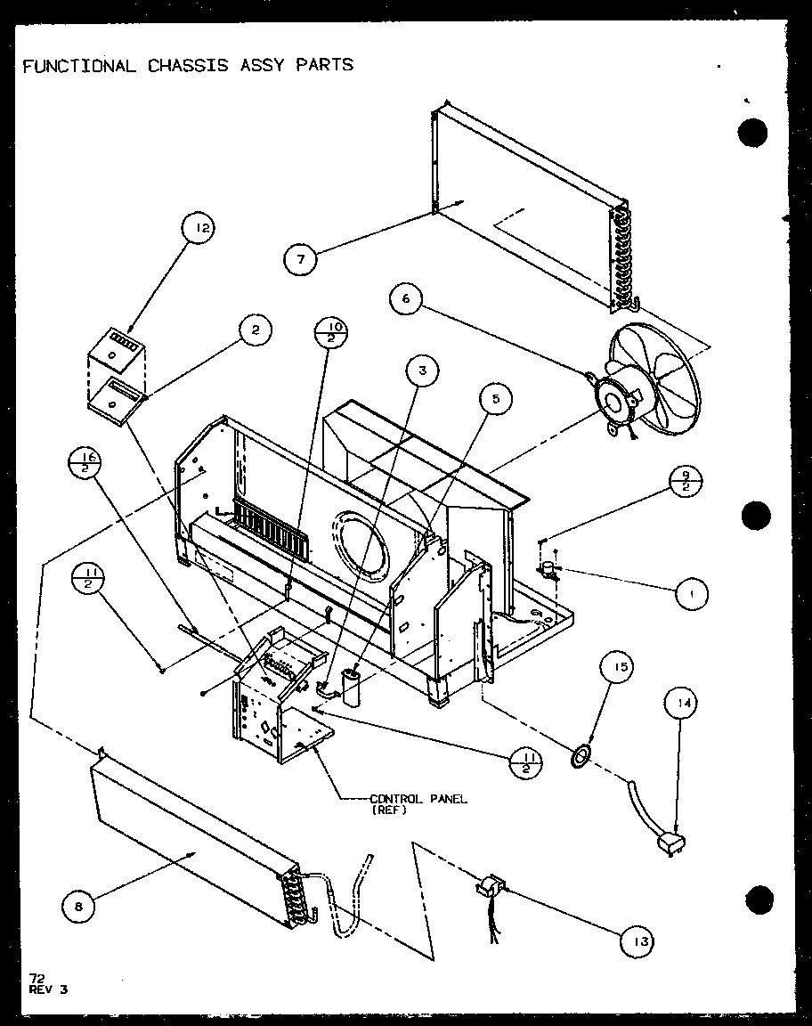 Amana PTH09300FR/P1103401R functional chassis assy parts (pth12400er/p9872129r) diagram