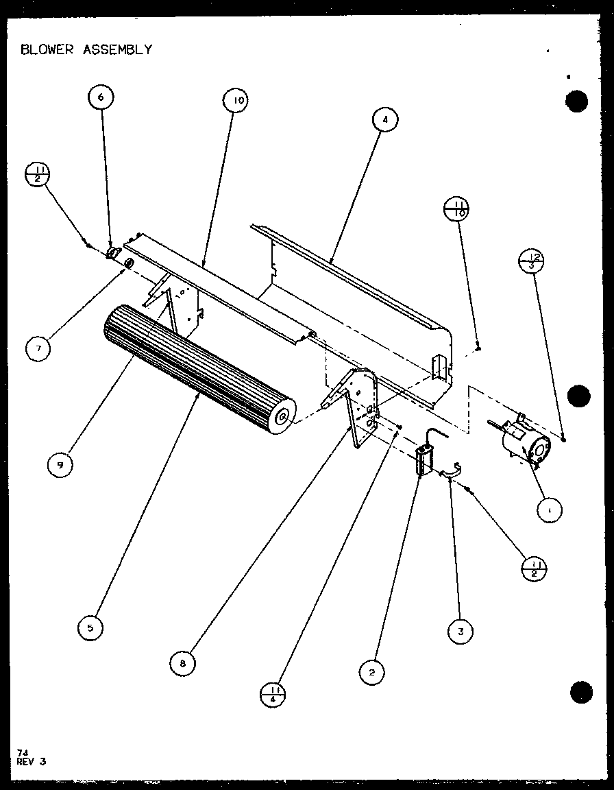 Amana PTH09300FR/P1103401R blower assembly (pth12300er/p9812629r) (pth12400er/p9872129r) diagram