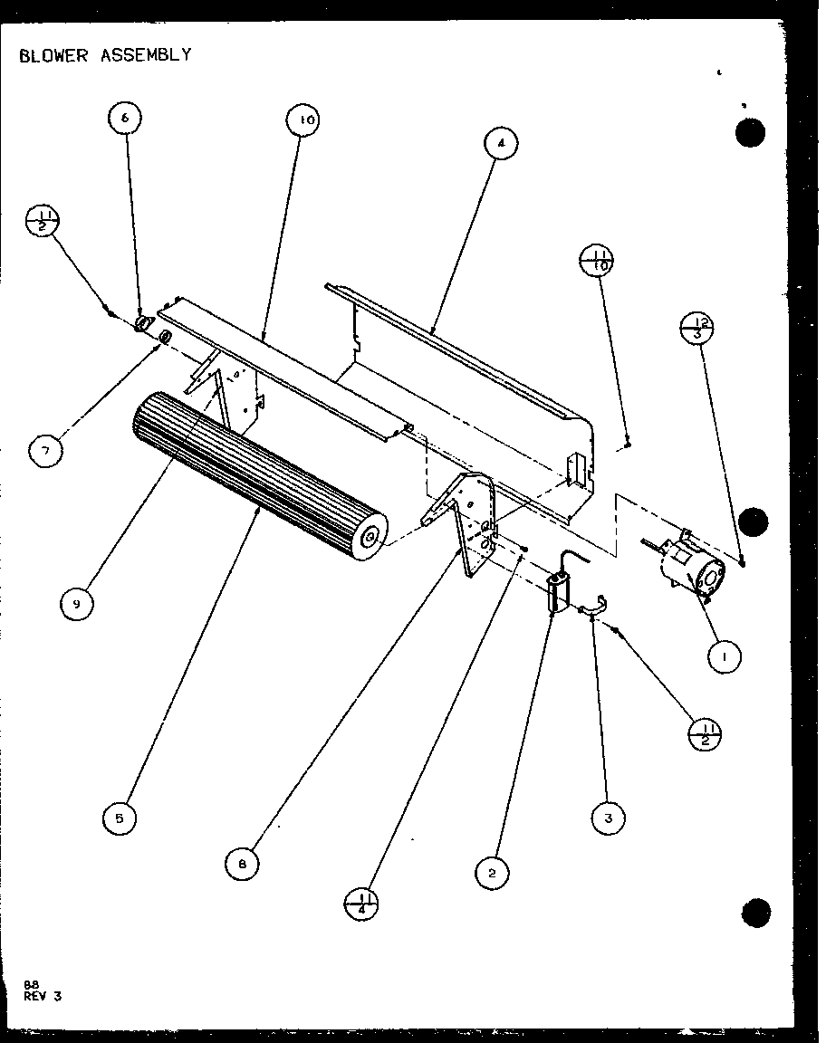 Amana PTH09300FR/P1103401R blower assembly (pth15300er/p9812622r) (pth15400er/p9872122r) diagram