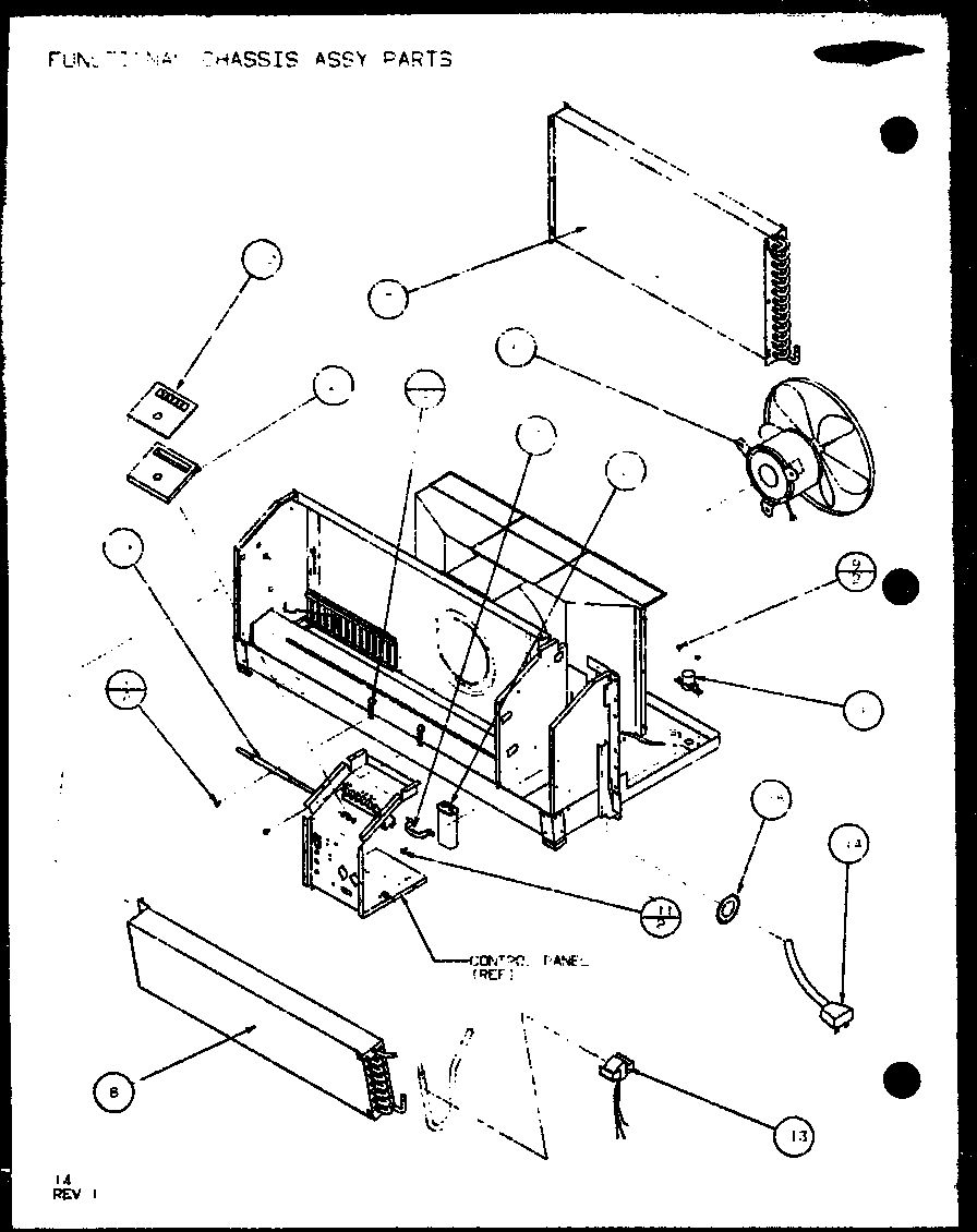Amana PTC12400ER/P9872229R functional chassis assy parts (ptc07400er/p9872201r) (ptc07300er/p9812501r) diagram