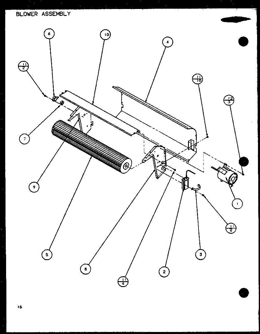 Amana PTC12400ER/P9872229R blower assembly (ptc07400er/p9872201r) (ptc07300er/p9812501r) diagram