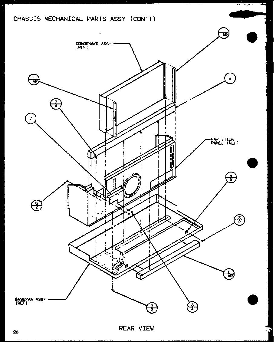 Amana PTC12400ER/P9872229R chassis mechanical parts assy (ptc09300er/p9812508r) (ptc09400er/p9872208r) diagram
