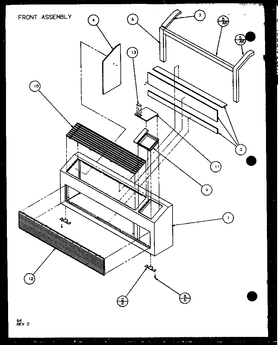 Amana PTC12400ER/P9872229R front assembly (ptc15300er/p9812522r) (ptc15400er/p9872222r) diagram