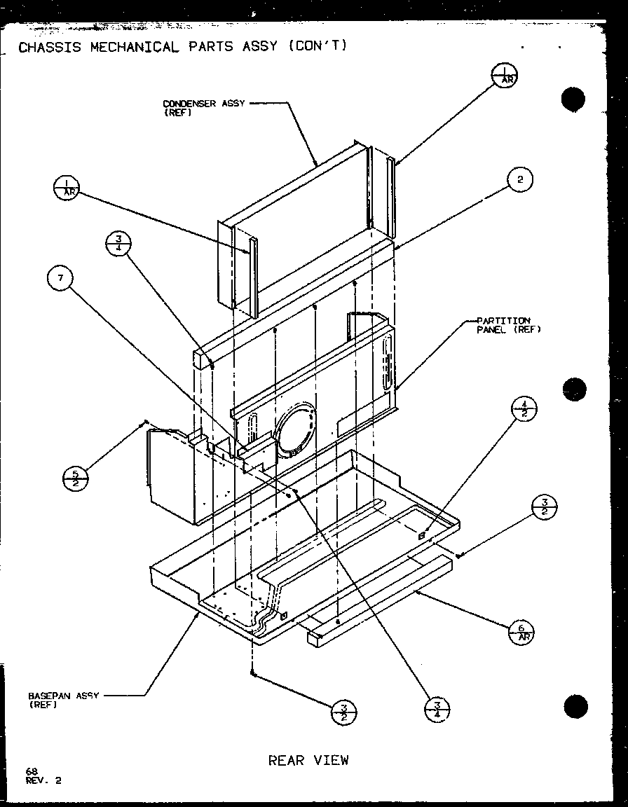 Amana PTC12400ER/P9872229R chassis mechanical parts assy (ptc15300er/p9812522r) (ptc15400er/p9872222r) diagram