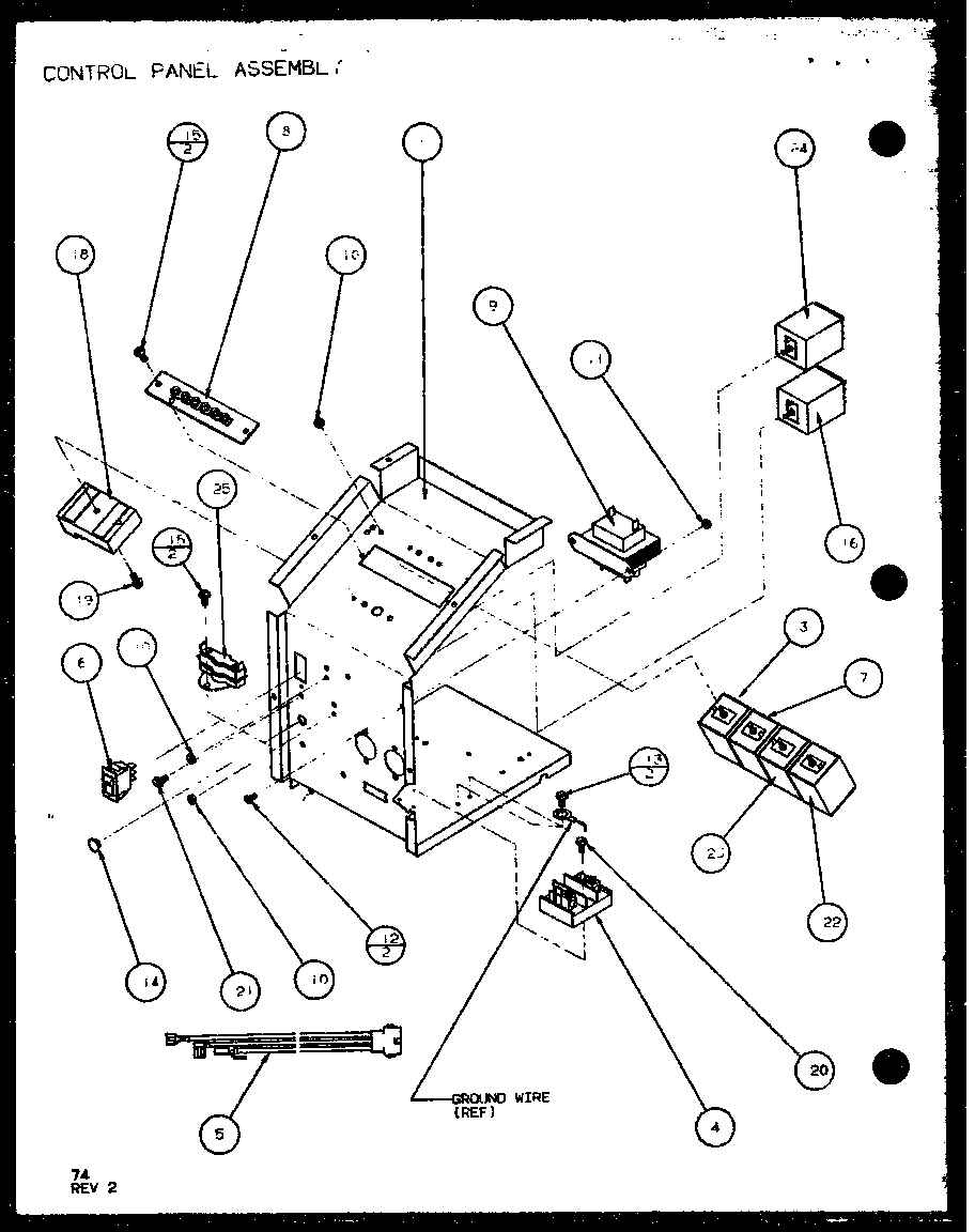 Amana PTC12400ER/P9872229R control panel assembly (ptc15300er/p9812522r) (ptc15400er/p9872222r) diagram