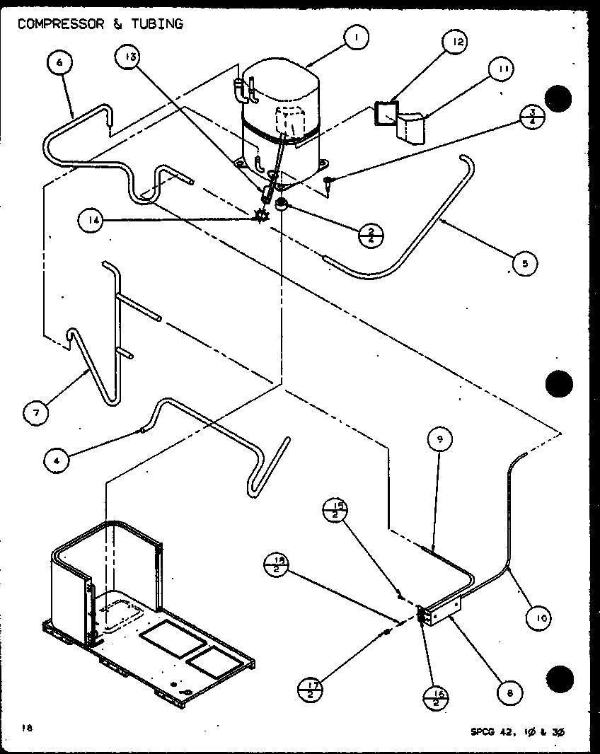 Amana SPCG600901A/P9999413C compressor & tubing (spcg420901a/p9999401c) (spcg420903a/p9999402c) (spcg421151a/p9999403c) (spcg421153a/p9999404c) diagram