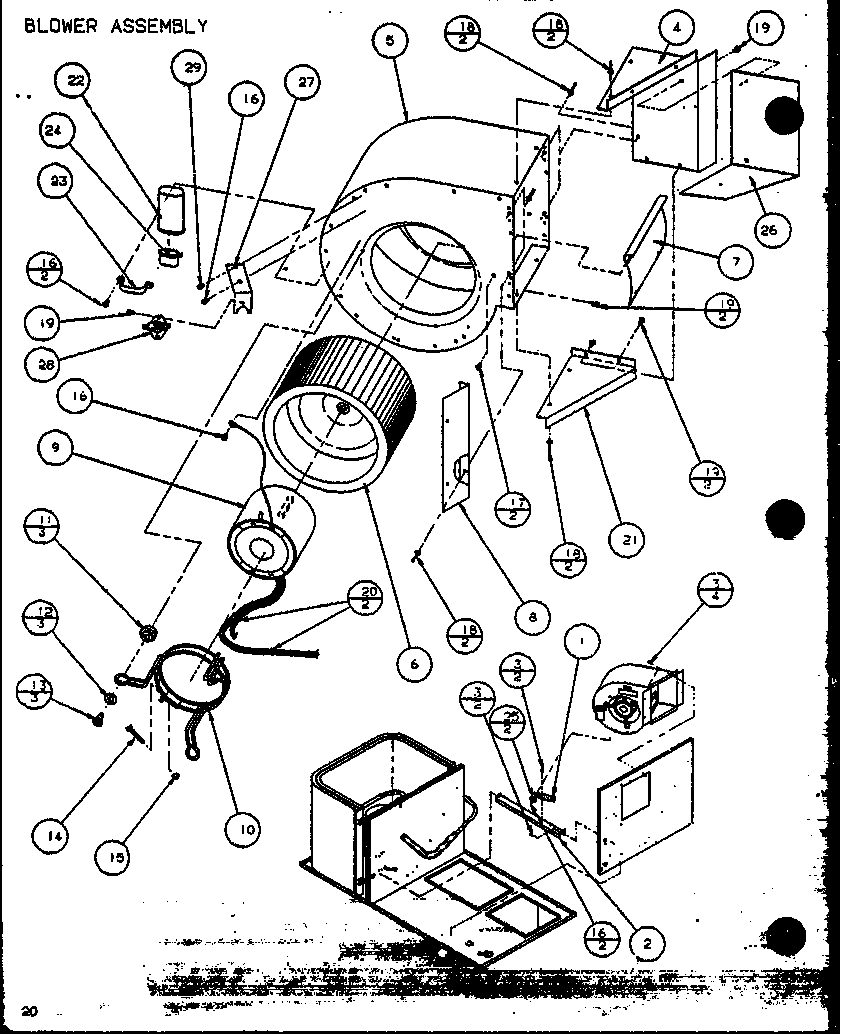 Amana SPCG600901A/P9999413C blower assembly (spcg420901a/p9999401c) (spcg420903a/p9999402c) (spcg421151a/p9999403c) (spcg421153a/p9999404c) diagram