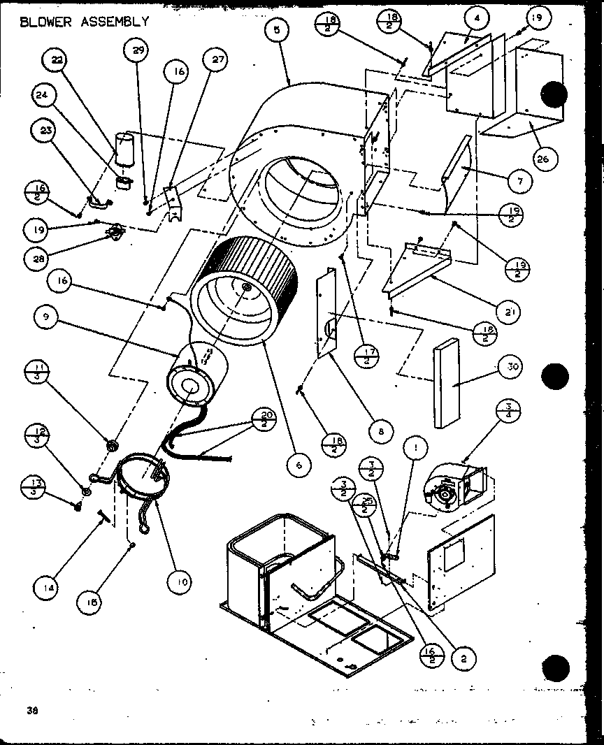 Amana SPCG600901A/P9999413C blower assembly (spcg480901a/p9999407c) (spcg480903a/p9999408c) (spcg481151a/p9999409c) (spcg481153a/p9999410c) (spcg481351a/p9999411c) (spcg481353a/p9999412c) diagram