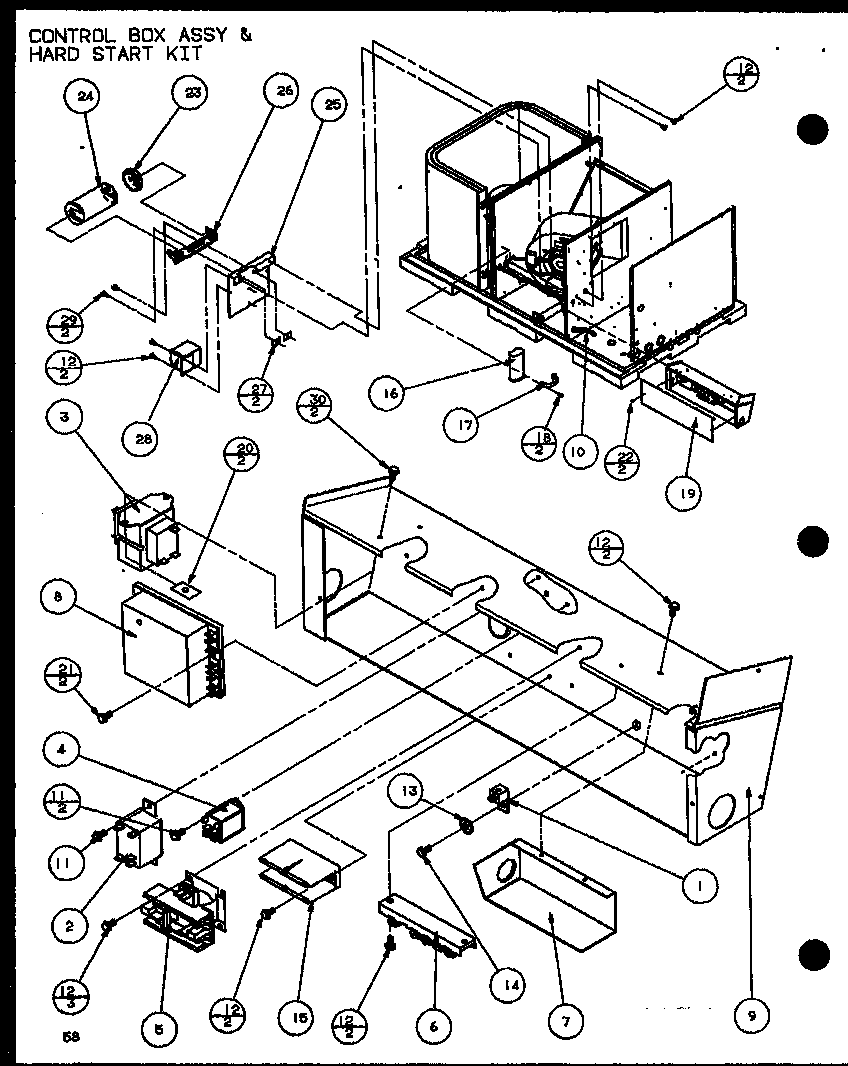 Amana SPCG600901A/P9999413C control box assy & hard start kit (spcg600901a/p9999413c) (spcg600903a/p9999414c) (spcg601151a/p9999415c) (spcg601153a/p9999416c) (spcg601351a/p9999417c) (spcg601353a/p9999418c) (pece5a/p9850502c) (prc5a/p9850402c) (fadm5a/p9851002c) (fads5a/p9850702c) diagram