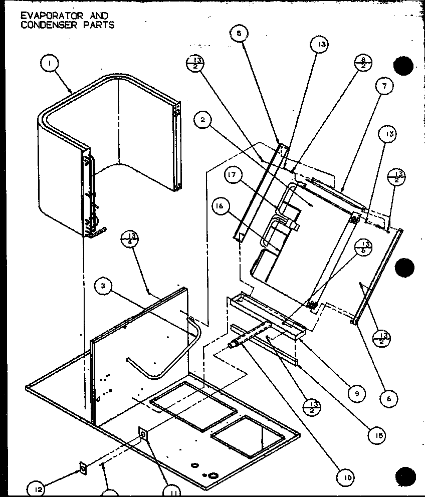 Amana SPCG360901A/P9999311C evaporator and condenser parts (spcg240451a/p9999301c) (spcg240701a/p9999302c) (spcg240901a/p9999303c) (spcg300451a/p9999304c) (spcg300701a/p9999305c) (spcg300901a/p9999306c) diagram