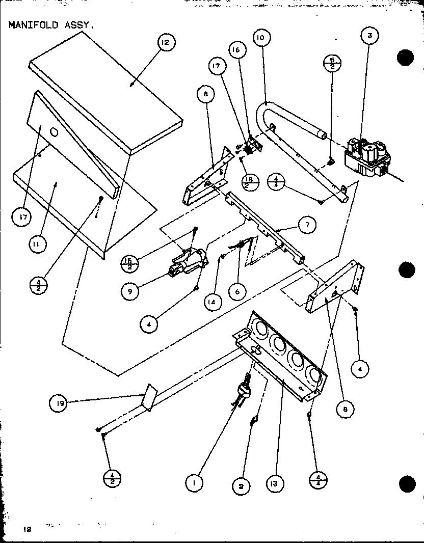 Amana PECE3A/P9850501C manifold assy. (spcg240451a/p1105901c) (spcg240701a/p1105902c) (spcg240901a/p1105903c) (spcg300451a/p1105904c) (spcg300701a/p1105905c) (spcg300901a/p1105906c) diagram