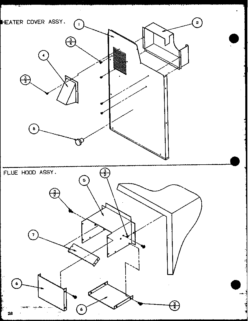 Amana PECE3A/P9850501C heater cover assy./flue hood assy. (spcg360451a/p1105907c) (spcg360453a/p1105908c) (spcg360701a/p1105909c) (spcg360703a/p1105910c) (spcg360901a/p1105911c) (spcg360903a/p1105912c) diagram