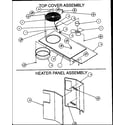 Amana PCB48B0002A/P1152303C top cover assembly/heater panel assembly diagram