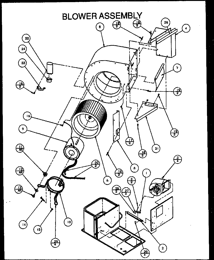 Amana PCB24B0002A/P1152204C blower assembly diagram