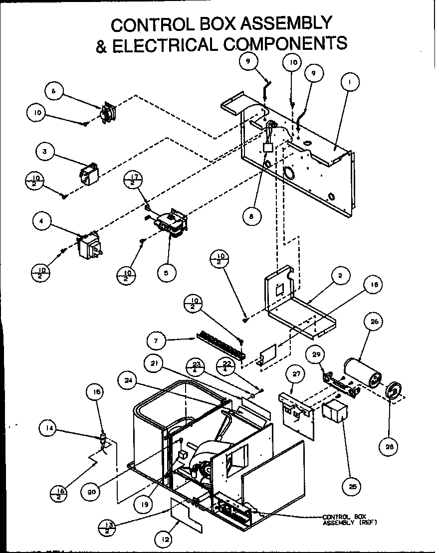 Amana PCB24B0002A/P1152204C control box assembly & electrical components diagram