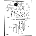 Amana PCA24B0002A/P1153601C top cover assembly/heater panel assembly diagram