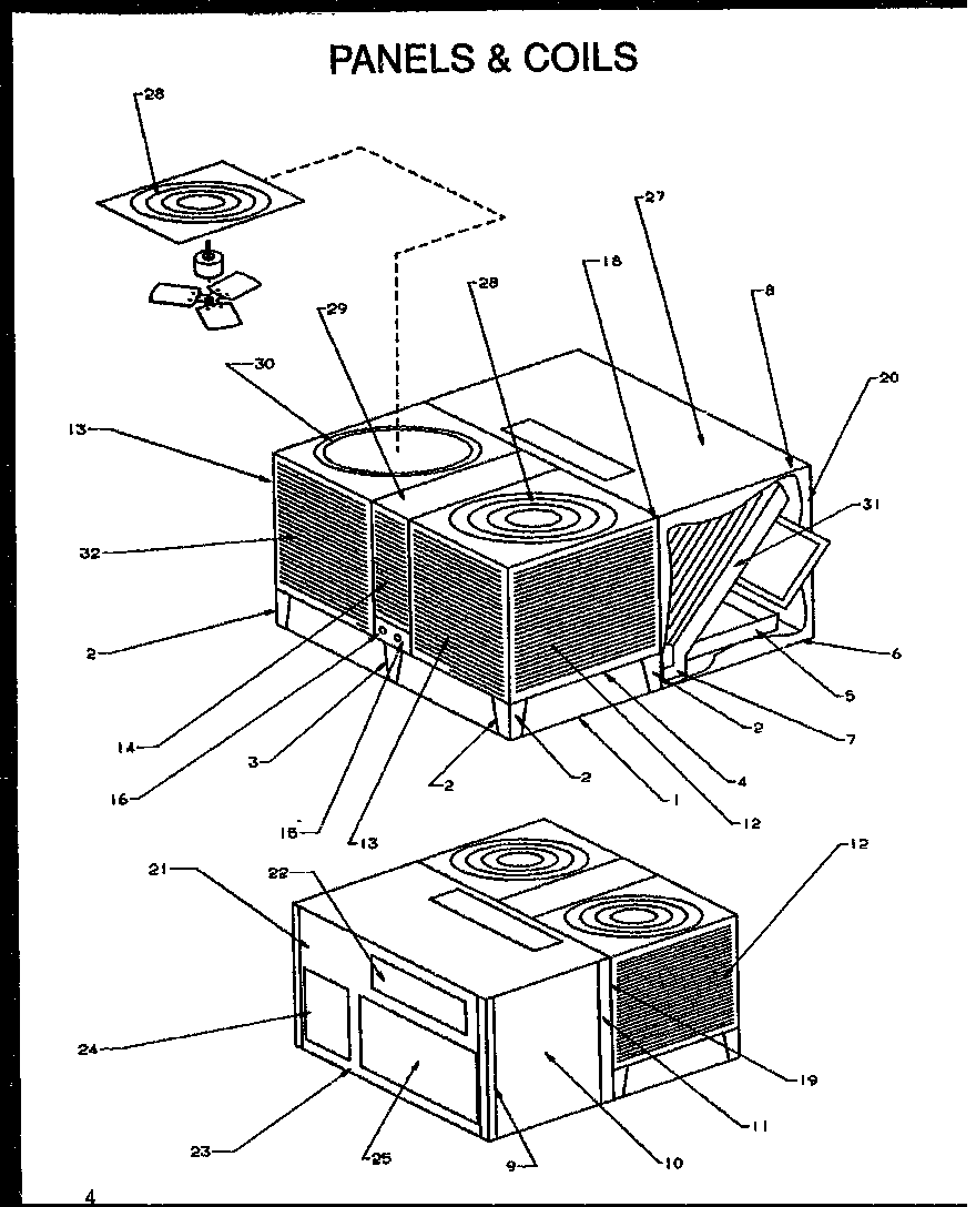Amana LHA075A003A/P1160501C panels & coils diagram