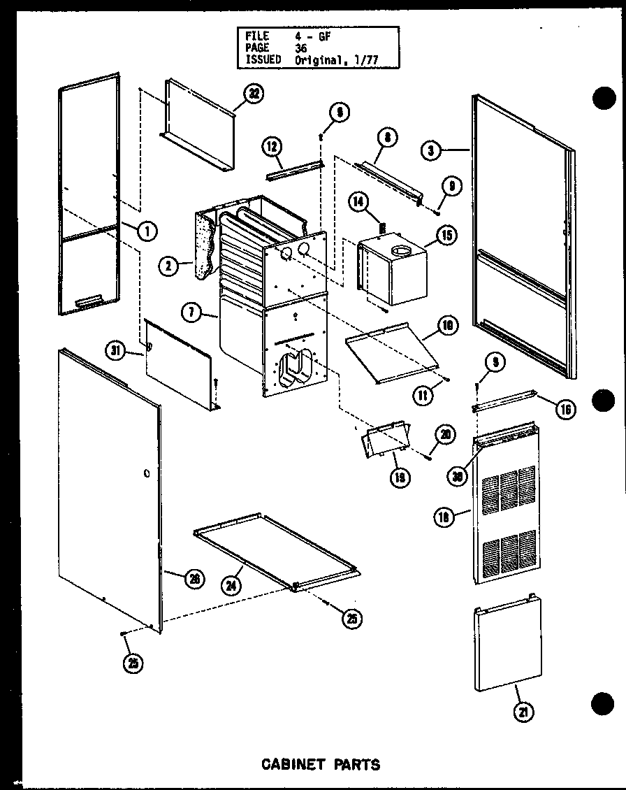 Amana GH80DE-4/P96380-5F cabinet parts (gh65de/p96420-1f) (gh80de/p96420-2f) (gh105de-3/p96420-7f) (gh120de-5/p96420-11f) (gh140de-4/p96420-14f) diagram
