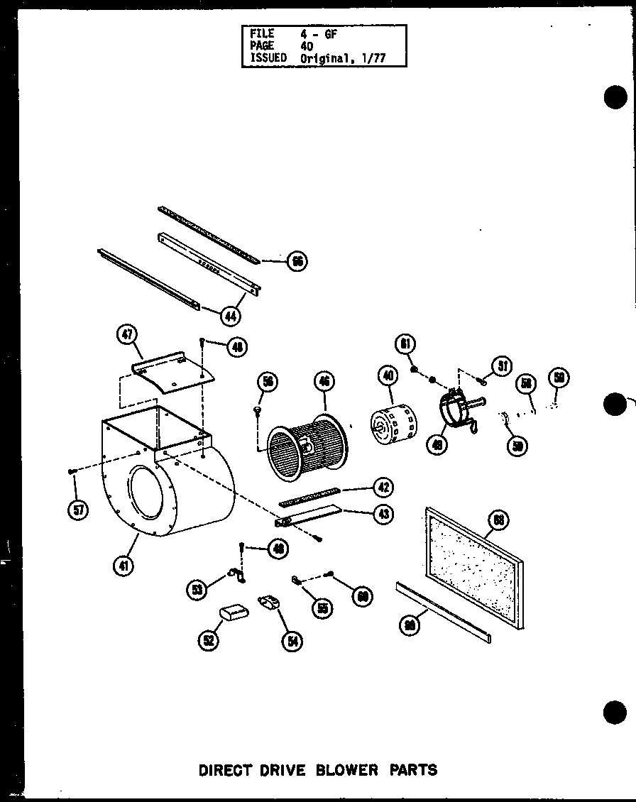 Amana GH80DE-4/P96380-5F direct drive blower parts (gh65de/p96420-1f) (gh80de/p96420-2f) (gh105de-3/p96420-7f) (gh120de-5/p96420-11f) (gh140de-4/p96420-14f) diagram