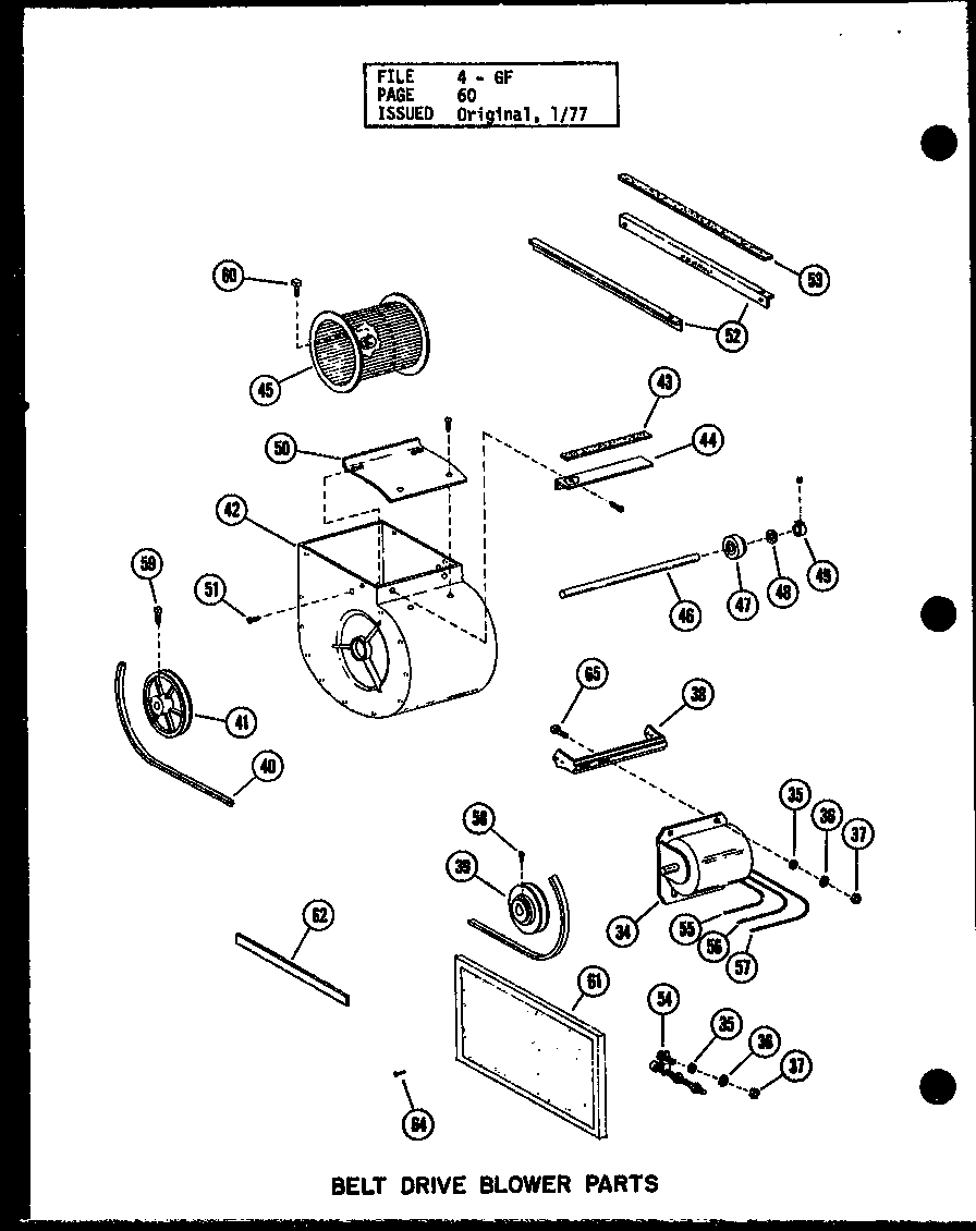 Amana GH105DE/P96421-6F belt drive blower parts (gh160de-r3.5/p96420-16f) diagram